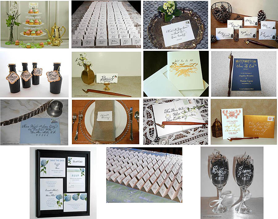 Gallery of Calligraphy Place Cards, Invitations,  Save The Date Cards, Favor Tags, Table Cards from Designs By Lorise