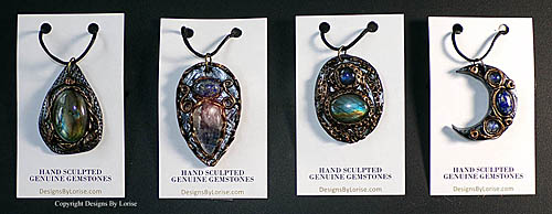 Hand sculpted clay and gemstone jewelry