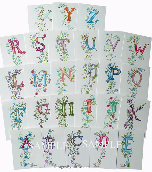 Floral monograms for stationery