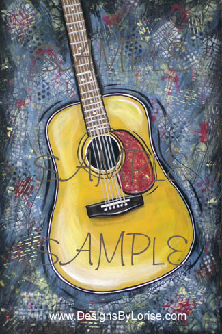 Martin Yamaha Epiphone Acoustic Guitar Pop Art Wall Print