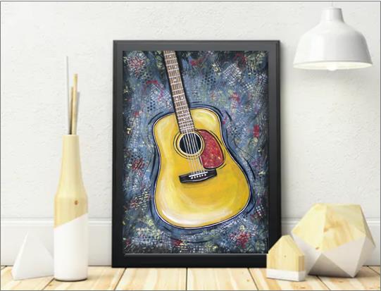 Martin Yamaha Epiphone Acoustic Guitar Pop Art Wall Print