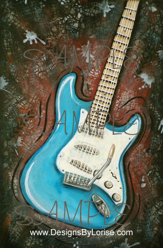 Fender Stratocaster Guitar Pop Art Wall Print