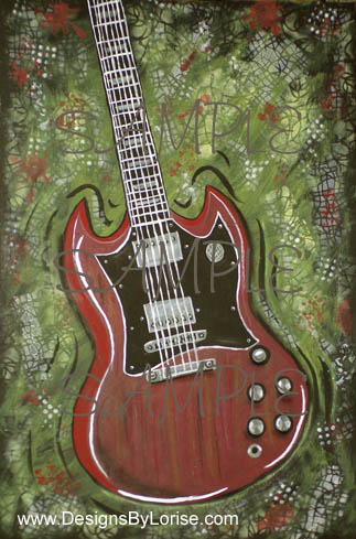 Gibson SG Guitar Pop Art Wall Print