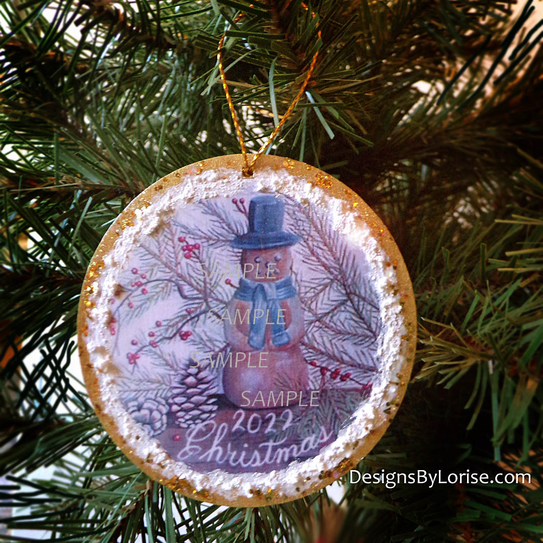 Stoneware Snowman 2022 Holiday Christmas Ornament