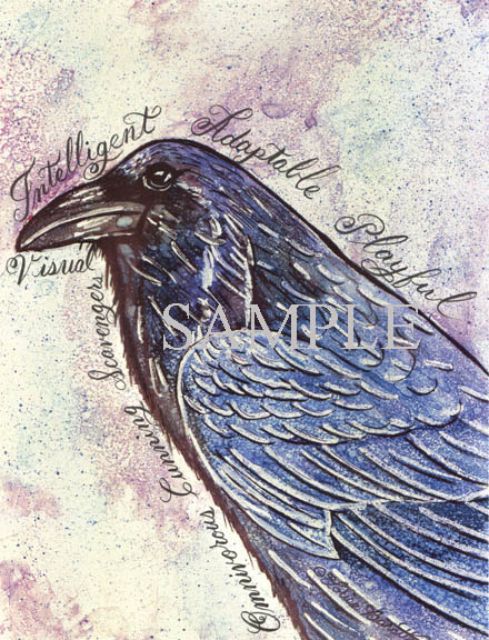 Black Crow Calligraphy Animal Art Print