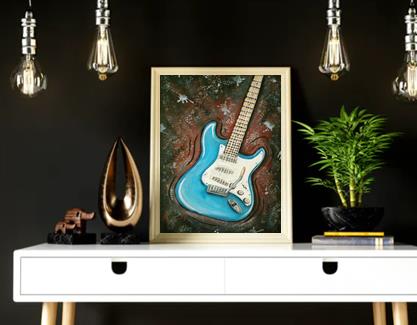 Fender Stratocaster Guitar Pop Art Wall Print