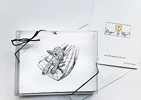 Goat Greeting Note Cards with Envelopes of Art and Calligraphy