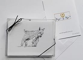 Goat Greeting Note Cards with Envelopes of Art and Calligraphy