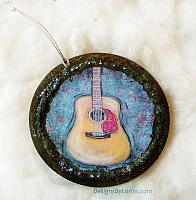 Acoustic Guitar Holiday Christmas Ornament